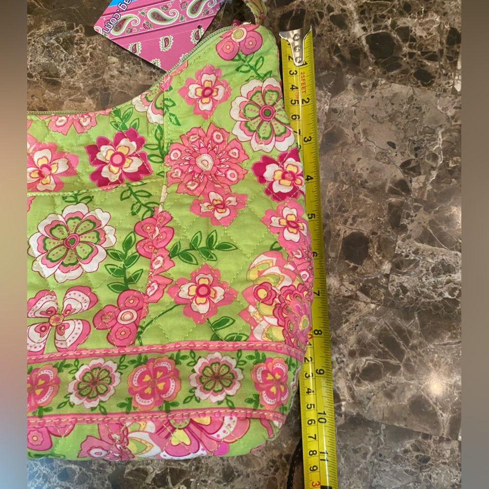 Vibrant Floral Shoulder Quilted Bag in Green and Pink - Picture 9 of 9